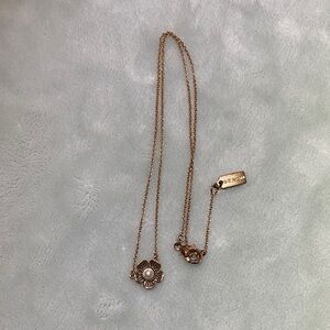 Coach Tea Rose Pendant Necklace